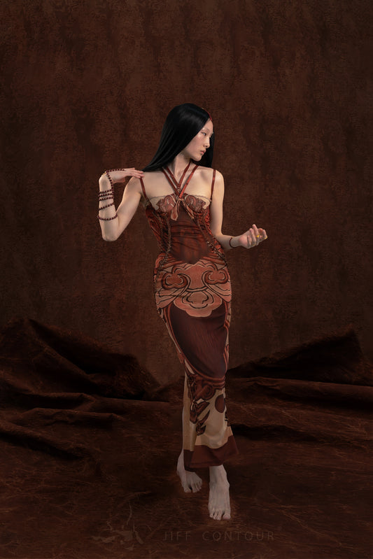 JIFF CONTOUR Religion Collection Artisan Women's Hand-Knitted Underbust Dress