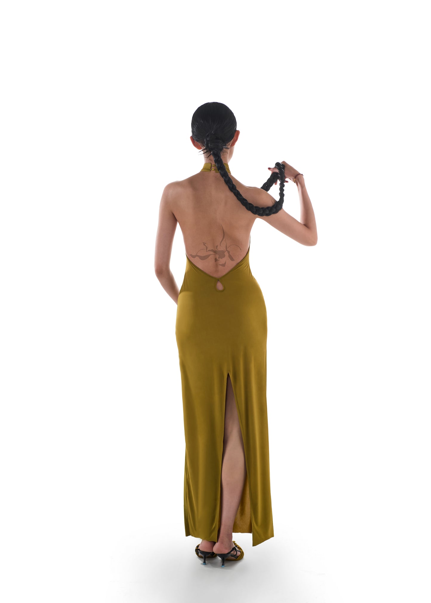 JIFF CONTOUR Golden Jade Collection Women's Backless Dress