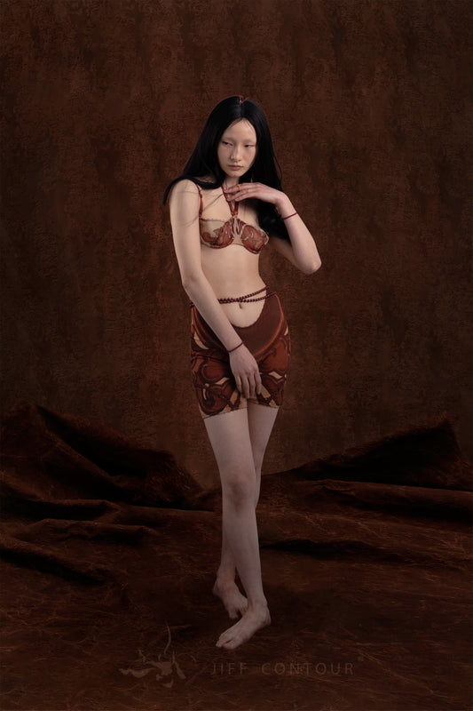 JIFF CONTOUR Religion Collection Artisan Women's Hand-Knitted Printed Shorts