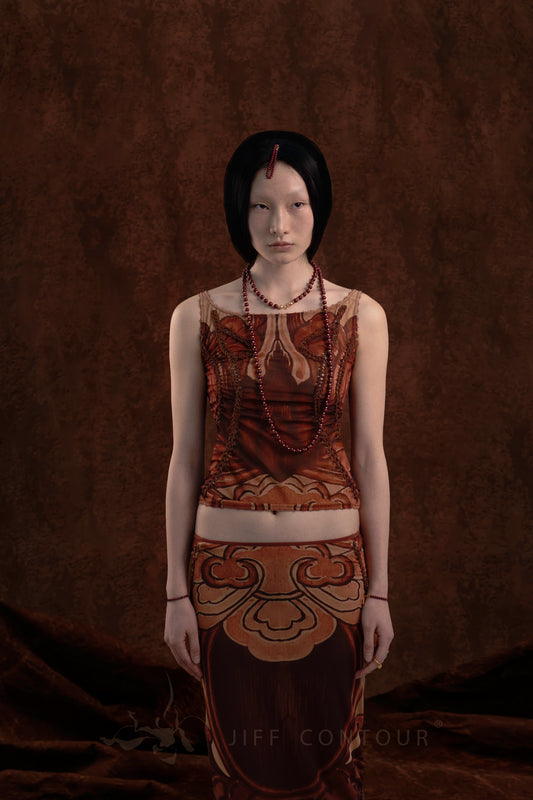 JIFF CONTOUR Religion Collection Artisan Women's Hand-Knitted Vest Top