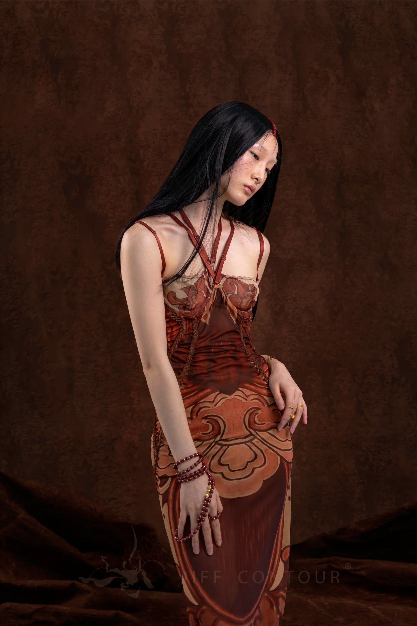 JIFF CONTOUR Religion Collection Artisan Women's Hand-Knitted Underbust Dress