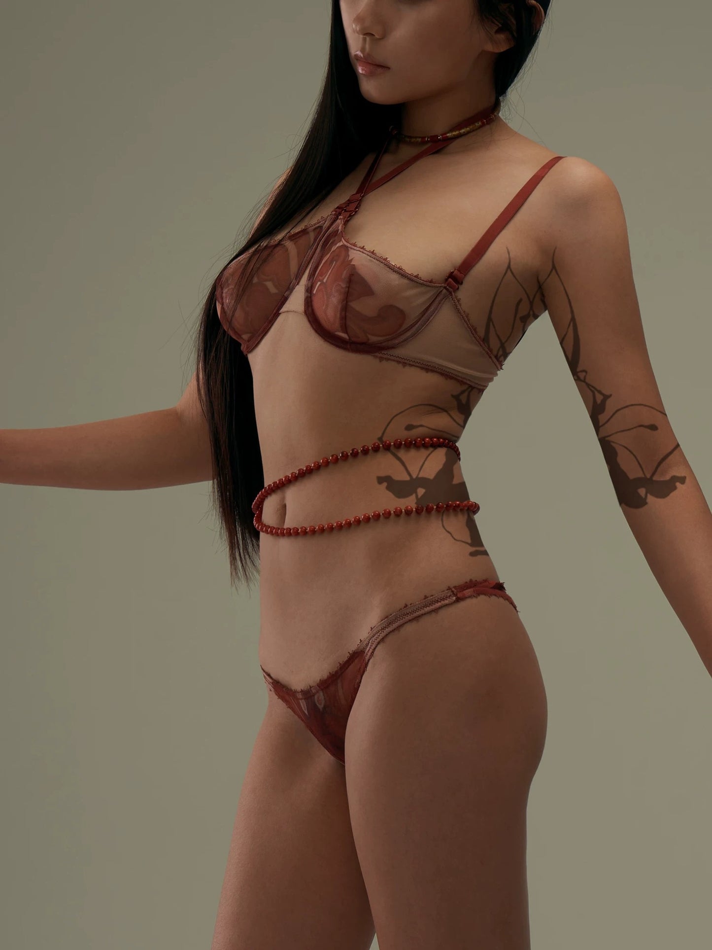 JIFF CONTOUR Religion Collection  Artisan Women's Printed  Multiwear Cross Strap Bra